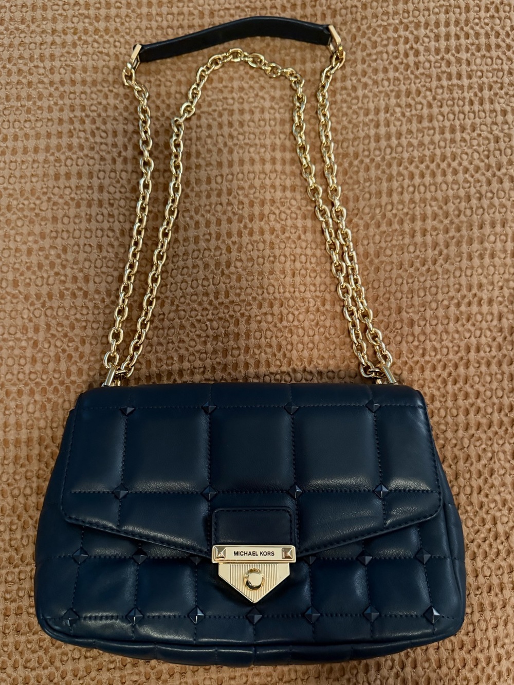 Michael Kors Soho Large Studded Quilted Leather Shoulder Bag